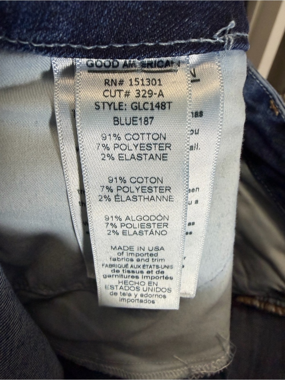 Good American Good Legs High Skinny Jeans Denim Blue 187 Size 2/26 Kardashian - Picture 9 of 9